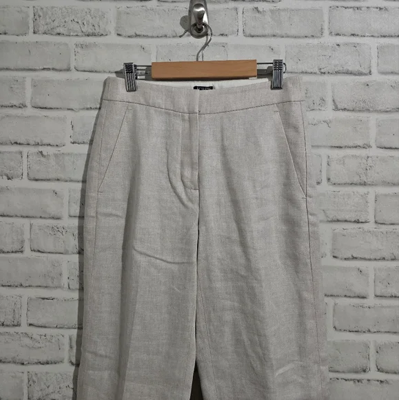 EUC J. Crew Kate Straight-Leg Pant in Stretch Linen Blend Ivory‎ Size 0P - Picture 7 of 11
